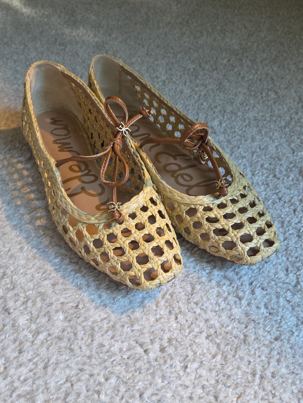 Sam Edelman Marcie Ballet Flat In Bleached Beachwood Weave